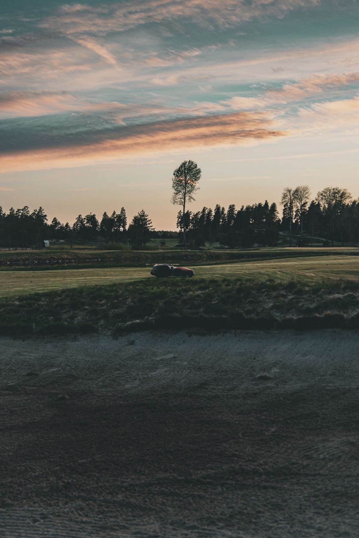 Dusk falling over the course