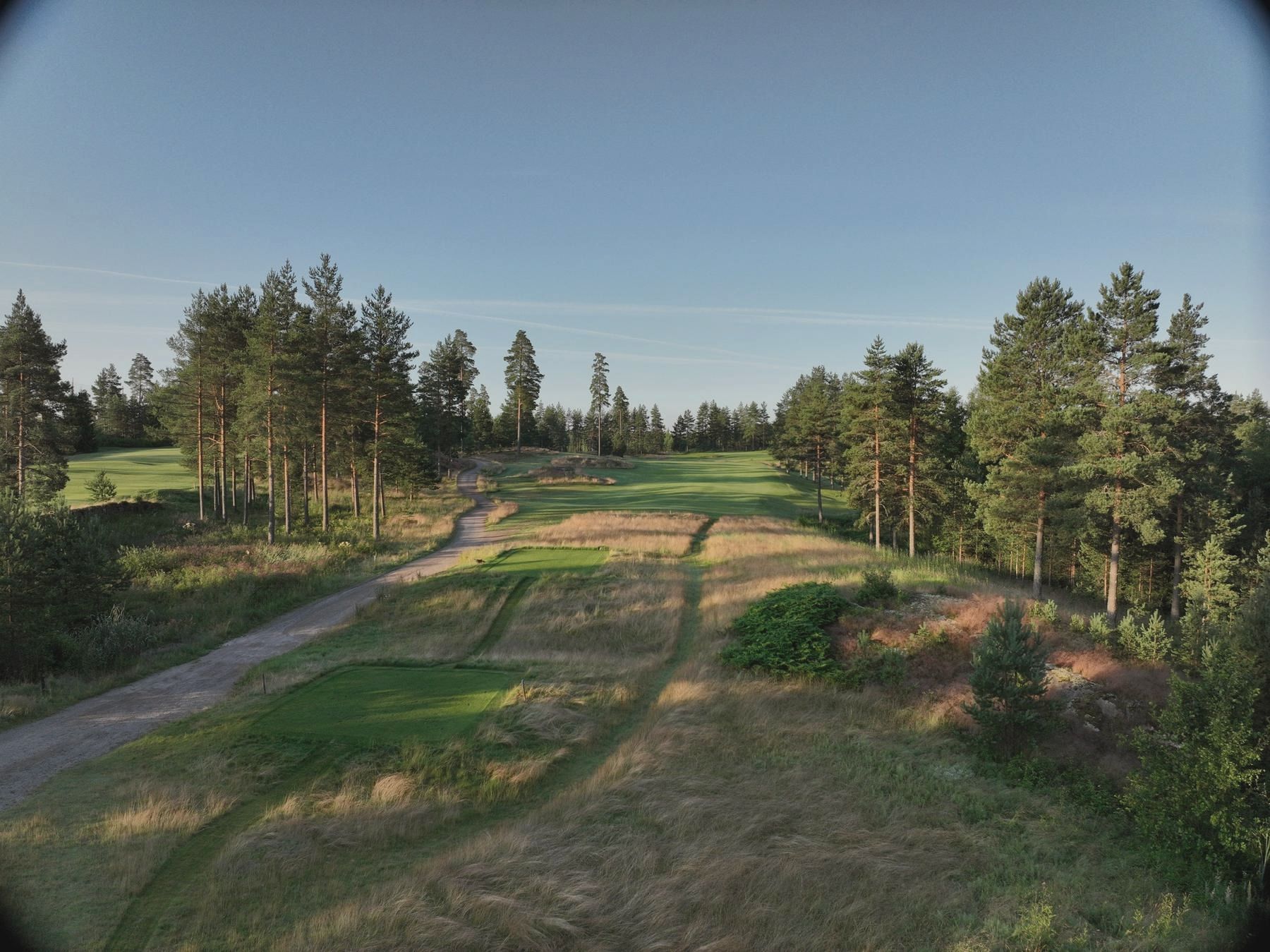 Tee boxes cut into natural rough